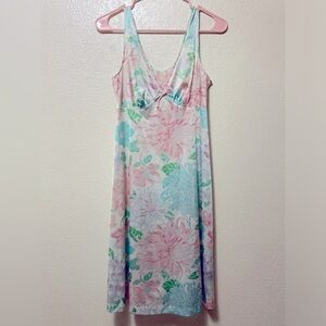 Vintage Vanity Fair Floral Pastel Lingerie Slip Gown Dress!